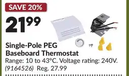 Princess Auto Single-Pole PEG Baseboard Thermostat offer