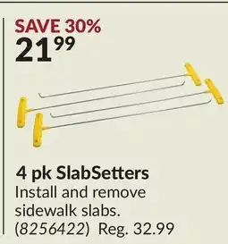 Princess Auto 4 pk SlabSetters offer