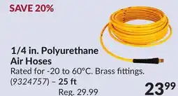 Princess Auto 25 ft 1/4 in. Polyurethane Air Hoses offer