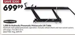 Princess Auto 1,000 lb Hydraulic/Pneumatic Motorcycle LiftTable offer