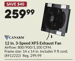 Princess Auto 12 in. 3-Speed XFS Exhaust Fan offer