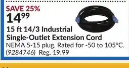 Princess Auto 15 ft 14/3 Industrial Single-Outlet Extension Cord offer