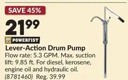 Princess Auto Lever-Action Drum Pump offer