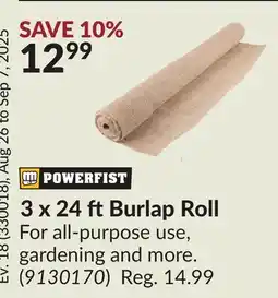 Princess Auto 3 x 24 ftBurlap Roll offer