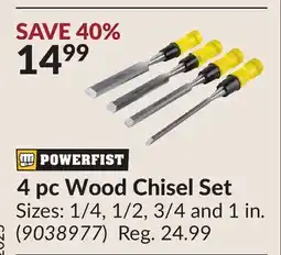 Princess Auto 4 pc Wood Chisel Set offer