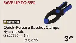 Princess Auto Quick-Release Ratchet Clamps offer