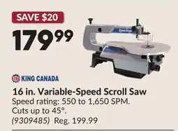 Princess Auto 16 in. Variable-Speed Scroll Saw offer