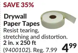 Princess Auto Drywall Paper Tapes offer