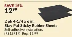 Princess Auto 2 pk 4-1/4 x 6 in. Stay Put Sticky Rubber Sheets offer