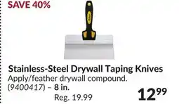 Princess Auto Stainless-Steel Drywall Taping Knives offer