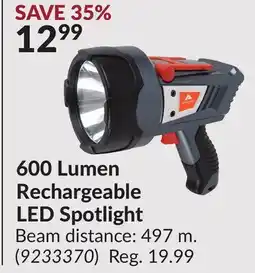 Princess Auto 600 Lumen Rechargeable LED Spotlight offer