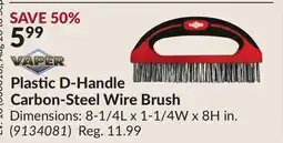 Princess Auto Plastic D-Handle Carbon-Steel Wire Brush offer