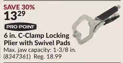 Princess Auto 6 in. C-Clamp Locking Plier with Swivel Pads offer