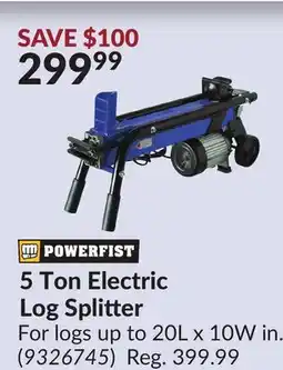 Princess Auto 5 Ton Electric Log Splitter offer