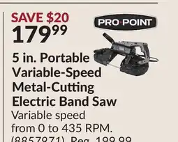Princess Auto 5 in. Portable Variable-Speed Metal-Cutting Electric Band Saw offer