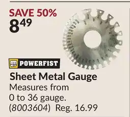 Princess Auto Sheet Metal Gauge offer