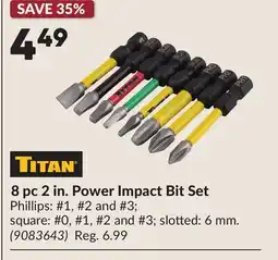 Princess Auto 8 pc 2 in. Power Impact Bit Set offer