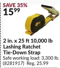Princess Auto 2 in. x 25 ft10,000 lb Lashing Ratchet Tie-Down Strap offer