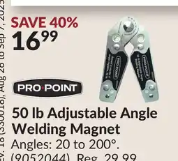 Princess Auto 50 lb Adjustable Angle Welding Magnet offer