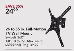 Princess Auto 26 to 55 in. Full-Motion TV Wall Mount offer