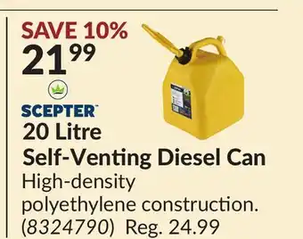 Princess Auto Self-Venting Diesel Can offer