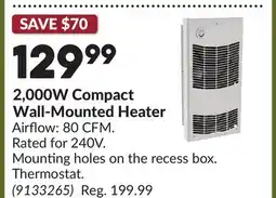 Princess Auto 2,000W Compact Wall-Mounted Heater offer