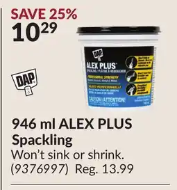 Princess Auto 946 ml ALEX PLUS Spackling offer