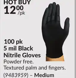 Princess Auto 100 pk 5 mil Black Nitrile Gloves offer