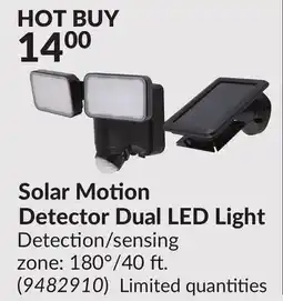 Princess Auto Solar Motion Detector Dual LED Light offer