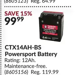 Princess Auto CTX14AH-BS Powersport Battery offer