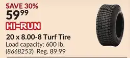 Princess Auto 20 x 8.00-8 Turf Tire offer