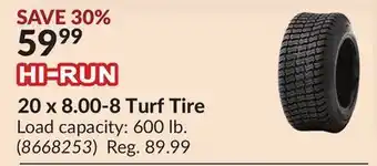 Princess Auto 20 x 8.00-8 Turf Tire offer