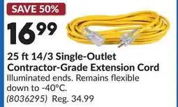 Princess Auto 25 ft14/3 Single-Outlet Contractor-Grade Extension Cord offer