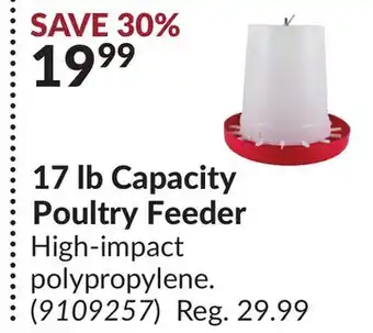 Princess Auto 17 lb Capacity Poultry Feeder offer