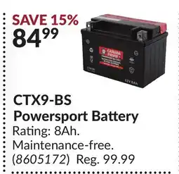 Princess Auto CTX9-BS Powersport Battery offer
