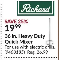 Princess Auto 36 in. Heavy Duty Quick Mixer offer
