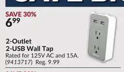 Princess Auto 2-Outlet 2-USB Wall Tap offer