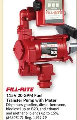 Princess Auto 115V 20 GPM Fuel Transfer Pump with Meter offer