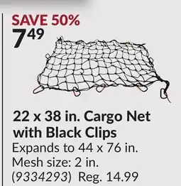 Princess Auto 22 x 38 in. Cargo Net with Black Clips offer