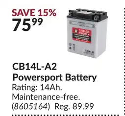 Princess Auto CB14L-A2 Powersport Battery offer