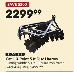Princess Auto Cat 1 3-Point 5 ftDisc Harrow offer