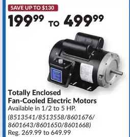 Princess Auto Totally Enclosed Fan-Cooled Electric Motors offer