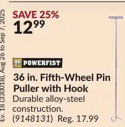 Princess Auto 36 in. Fifth-Wheel Pin Puller with Hook offer