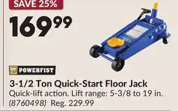 Princess Auto 3-1/2 Ton Quick-Start Floor Jack offer
