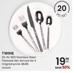 Stokes TWINE 20-Pc 18/0 Stainless Steel Flatware Set offer