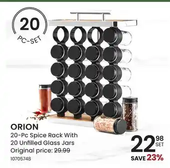 Stokes ORION 20-Pc Spice Rack With 20 Unfilled Glass Jars offer