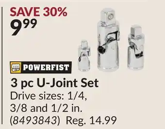 Princess Auto 3 pc U-Joint Set offer