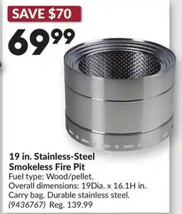 Princess Auto 19 in. Stainless-Steel Smokeless Fire Pit offer