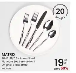 Stokes MATRIX 20-Pc 18/0 Stainless Steel Flatware Set offer