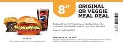 Harvey’s Original or Veggie Meal Deal offer